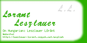 lorant leszlauer business card